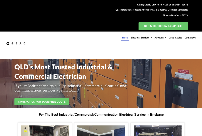 electrician website design | custom design | brisbane electrician